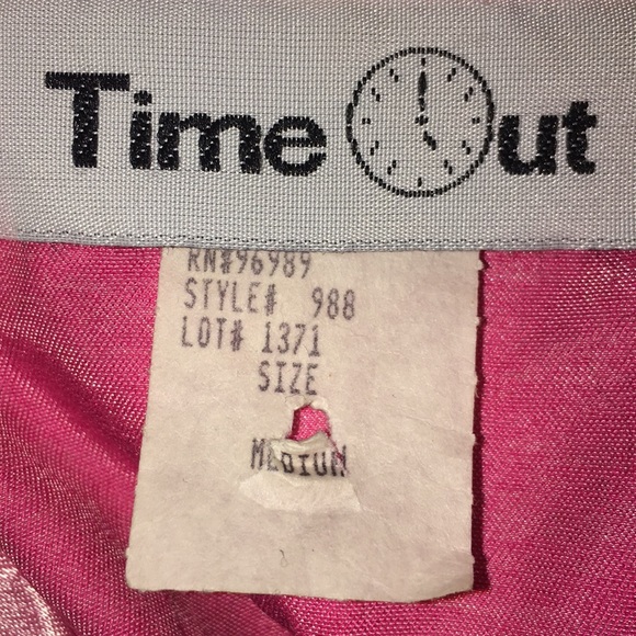 Vintage 70s/80s Retro Y2K Steampunk •Time Out•liquid pink Secretary Blouse Top M - Picture 9 of 10